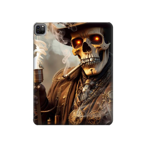 S3949 Steampunk Skull Smoking Hülle Schutzhülle Taschen für iPad Pro 12.9 (2022,2021,2020,2018, 3rd, 4th, 5th, 6th)