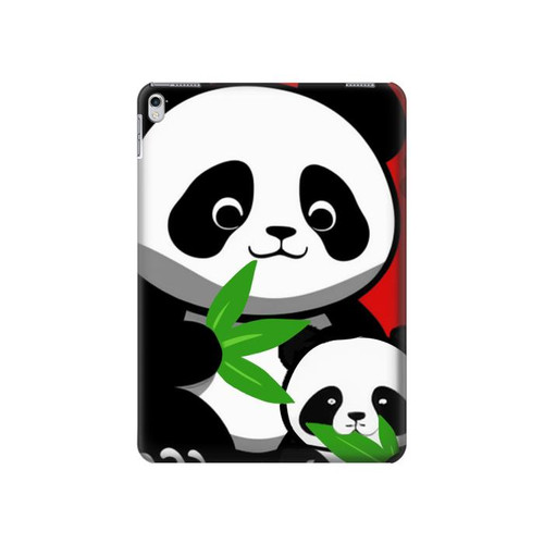 S3929 Cute Panda Eating Bamboo Hülle Schutzhülle Taschen für iPad Air 2, iPad 9.7 (2017,2018), iPad 6, iPad 5