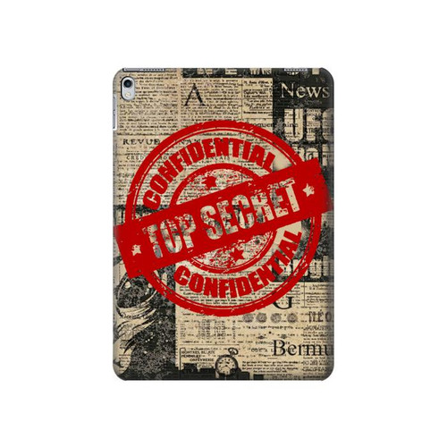 S3937 Text Top Secret Art Vintage Hülle Schutzhülle Taschen für iPad Air 2, iPad 9.7 (2017,2018), iPad 6, iPad 5