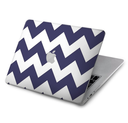 S2345 Navy Blue Shavron Zig Zag Pattern Hülle Schutzhülle Taschen für MacBook Air 15″ (2023,2024,2025) - A2941, A3114, A3241