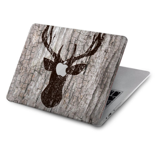 S2505 Reindeer Head Old Wood Texture Graphic Hülle Schutzhülle Taschen für MacBook Air 15″ (2023,2024,2025) - A2941, A3114, A3241