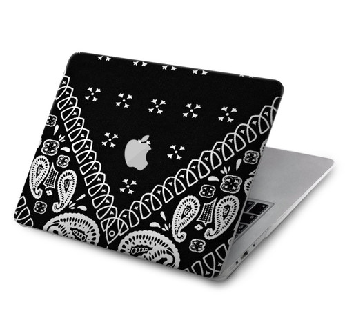 S3363 Bandana Black Pattern Hülle Schutzhülle Taschen für MacBook Air 15″ (2023,2024,2025) - A2941, A3114, A3241