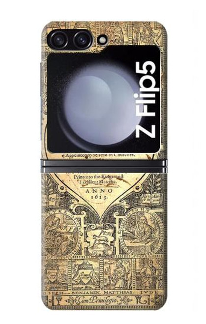 S0330 Bible Page Hülle Schutzhülle Taschen für Samsung Galaxy Z Flip 5
