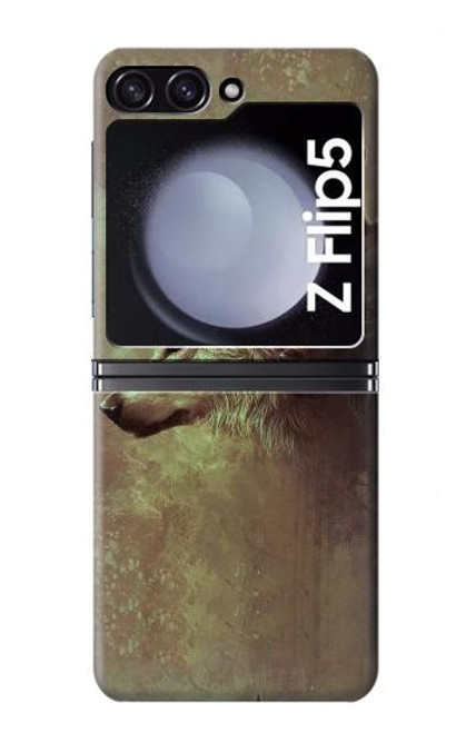 S0931 White Black Wolf Hülle Schutzhülle Taschen für Samsung Galaxy Z Flip 5