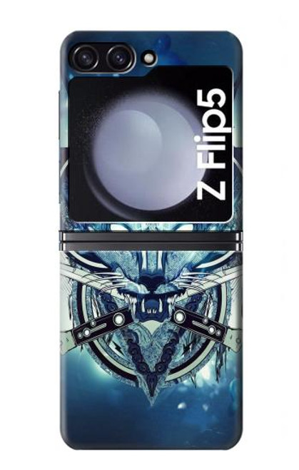 S1135 Wolf with knives Rock Hülle Schutzhülle Taschen für Samsung Galaxy Z Flip 5
