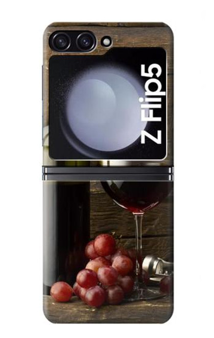 S1316 Grapes Bottle and Glass of Red Wine Hülle Schutzhülle Taschen für Samsung Galaxy Z Flip 5