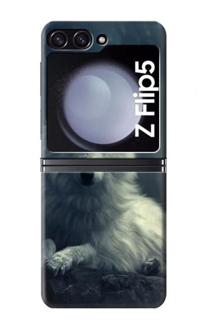 S1516 White Wolf Hülle Schutzhülle Taschen für Samsung Galaxy Z Flip 5