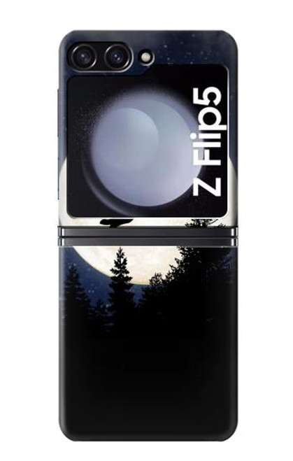 S3289 Flying Pig Full Moon Night Hülle Schutzhülle Taschen für Samsung Galaxy Z Flip 5