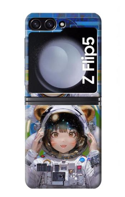 S3915 Raccoon Girl Baby Sloth Astronaut Suit Hülle Schutzhülle Taschen für Samsung Galaxy Z Flip 5