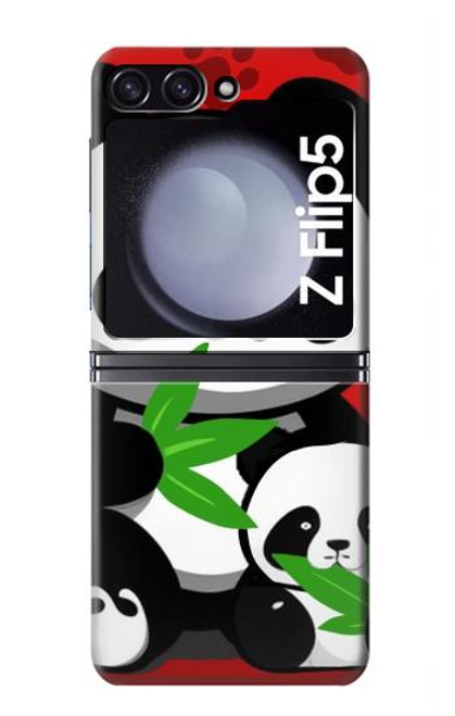 S3929 Cute Panda Eating Bamboo Hülle Schutzhülle Taschen für Samsung Galaxy Z Flip 5