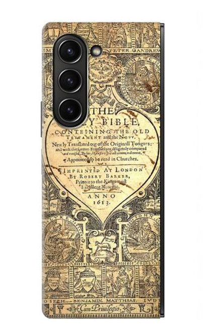 S0330 Bible Page Hülle Schutzhülle Taschen für Samsung Galaxy Z Fold 5