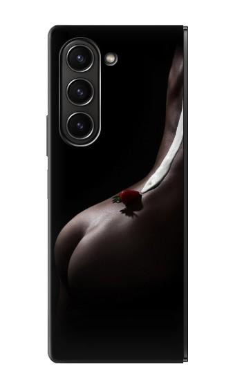 S0546 Sexy Cream Strawberry Hülle Schutzhülle Taschen für Samsung Galaxy Z Fold 5