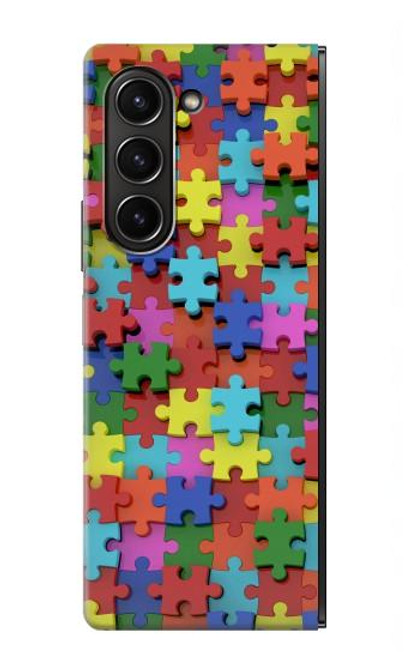 S0816 Puzzle Hülle Schutzhülle Taschen für Samsung Galaxy Z Fold 5