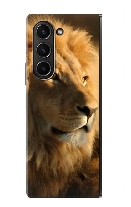 S1046 Lion King of Forest Hülle Schutzhülle Taschen für Samsung Galaxy Z Fold 5