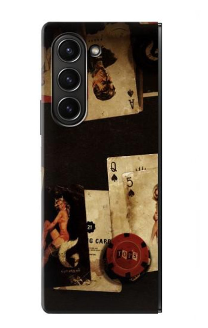 S1069 Old Vintage Sexy Poker Hülle Schutzhülle Taschen für Samsung Galaxy Z Fold 5