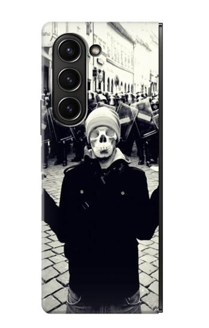 S1108 Skull Mask Man Protester Hülle Schutzhülle Taschen für Samsung Galaxy Z Fold 5