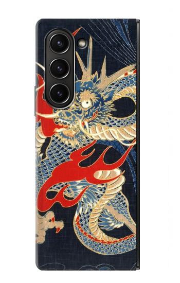 S2073 Japan Dragon Art Hülle Schutzhülle Taschen für Samsung Galaxy Z Fold 5