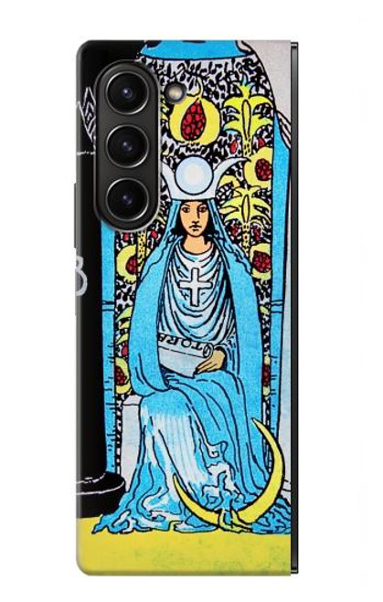 S2837 The High Priestess Vintage Tarot Card Hülle Schutzhülle Taschen für Samsung Galaxy Z Fold 5