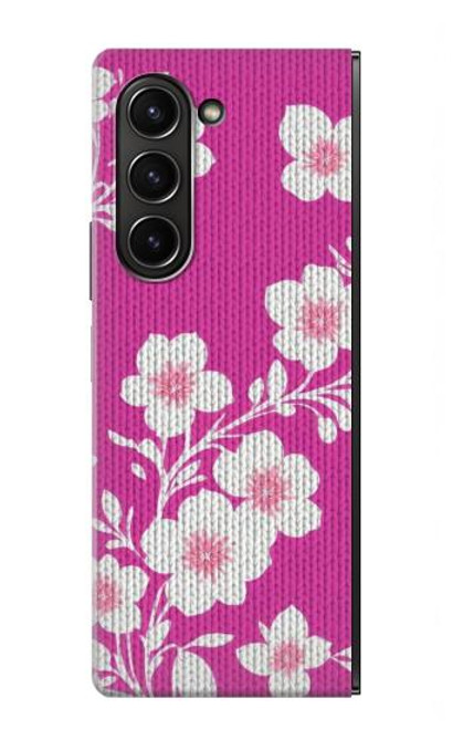 S3924 Cherry Blossom Pink Background Hülle Schutzhülle Taschen für Samsung Galaxy Z Fold 5