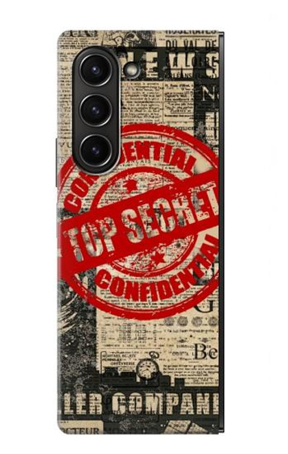 S3937 Text Top Secret Art Vintage Hülle Schutzhülle Taschen für Samsung Galaxy Z Fold 5