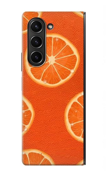 S3946 Seamless Orange Pattern Hülle Schutzhülle Taschen für Samsung Galaxy Z Fold 5