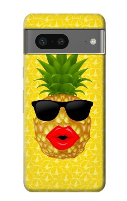 S2443 Funny Pineapple Sunglasses Kiss Hülle Schutzhülle Taschen für Google Pixel 7a