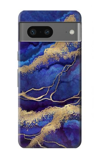 S3906 Navy Blue Purple Marble Hülle Schutzhülle Taschen für Google Pixel 7a