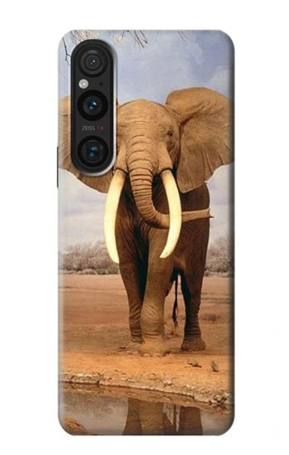 S0310 African Elephant Hülle Schutzhülle Taschen für Sony Xperia 1 V