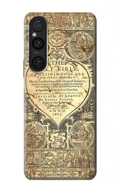 S0330 Bible Page Hülle Schutzhülle Taschen für Sony Xperia 1 V