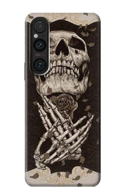 S1676 Skull Rose Hülle Schutzhülle Taschen für Sony Xperia 1 V