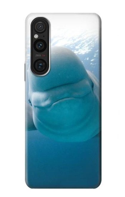 S1801 Beluga Whale Smile Whale Hülle Schutzhülle Taschen für Sony Xperia 1 V