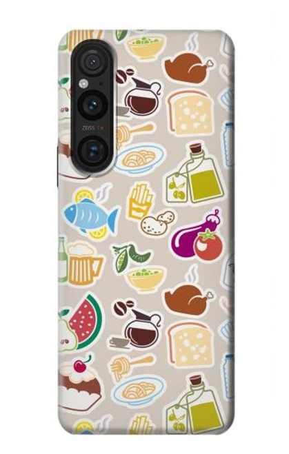 S2321 Food and Drink Seamless Hülle Schutzhülle Taschen für Sony Xperia 1 V