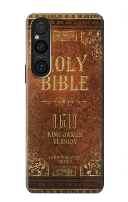 S2890 Holy Bible 1611 King James Version Hülle Schutzhülle Taschen für Sony Xperia 1 V