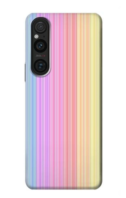 S3849 Colorful Vertical Colors Hülle Schutzhülle Taschen für Sony Xperia 1 V