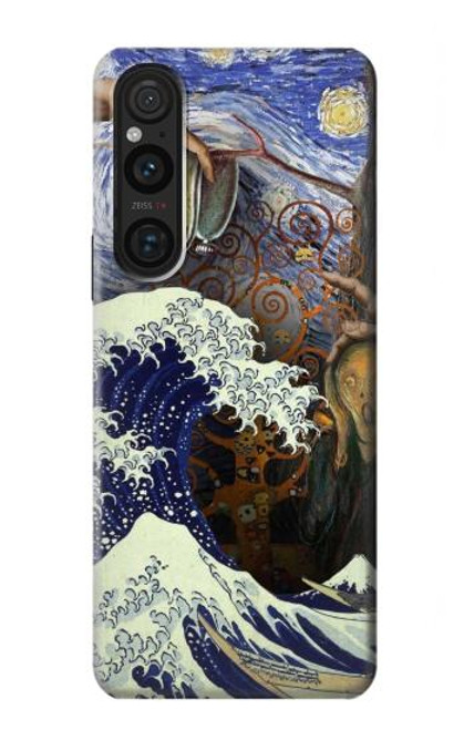 S3851 World of Art Van Gogh Hokusai Da Vinci Hülle Schutzhülle Taschen für Sony Xperia 1 V