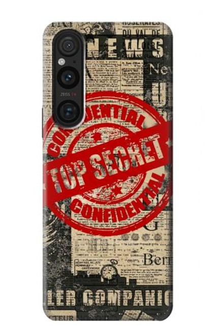 S3937 Text Top Secret Art Vintage Hülle Schutzhülle Taschen für Sony Xperia 1 V