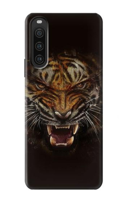 S0575 Tiger Face Hülle Schutzhülle Taschen für Sony Xperia 10 V