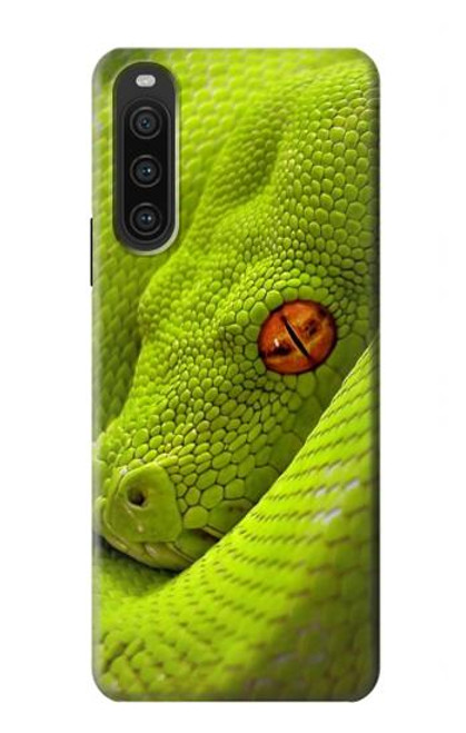 S0785 Green Snake Hülle Schutzhülle Taschen für Sony Xperia 10 V