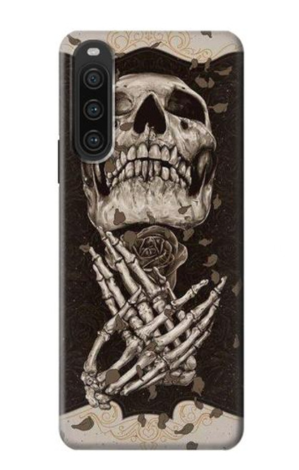 S1676 Skull Rose Hülle Schutzhülle Taschen für Sony Xperia 10 V