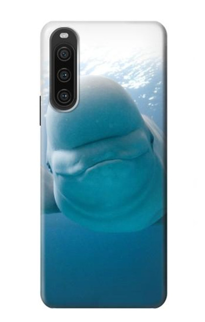S1801 Beluga Whale Smile Whale Hülle Schutzhülle Taschen für Sony Xperia 10 V