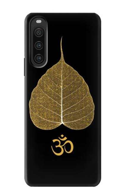 S2331 Gold Leaf Buddhist Om Symbol Hülle Schutzhülle Taschen für Sony Xperia 10 V