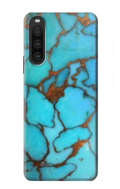 S2685 Aqua Turquoise Gemstone Graphic Printed Hülle Schutzhülle Taschen für Sony Xperia 10 V