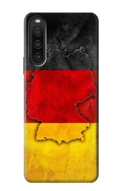 S2935 Germany Flag Map Hülle Schutzhülle Taschen für Sony Xperia 10 V