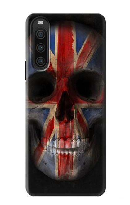 S3848 United Kingdom Flag Skull Hülle Schutzhülle Taschen für Sony Xperia 10 V
