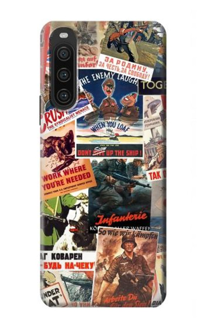 S3905 Vintage Army Poster Hülle Schutzhülle Taschen für Sony Xperia 10 V