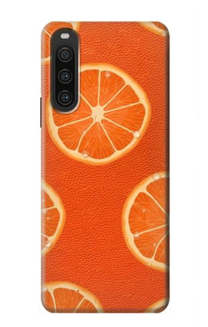 S3946 Seamless Orange Pattern Hülle Schutzhülle Taschen für Sony Xperia 10 V