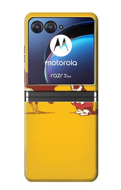 S1093 Rooster and Cat Joke Hülle Schutzhülle Taschen für Motorola Razr 40 Ultra