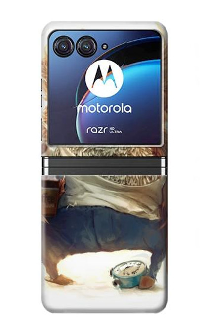 S1133 Wake up Owl Hülle Schutzhülle Taschen für Motorola Razr 40 Ultra