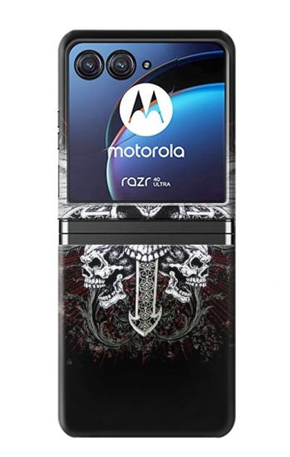 S1434 Skull Wing Tattoo Biker Hülle Schutzhülle Taschen für Motorola Razr 40 Ultra