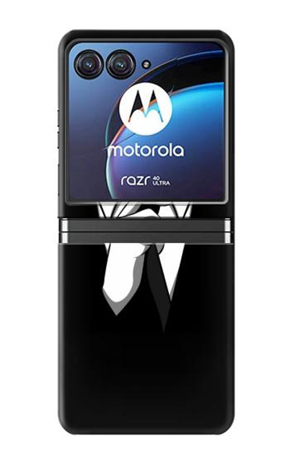 S1591 Anonymous Man in Black Suit Hülle Schutzhülle Taschen für Motorola Razr 40 Ultra